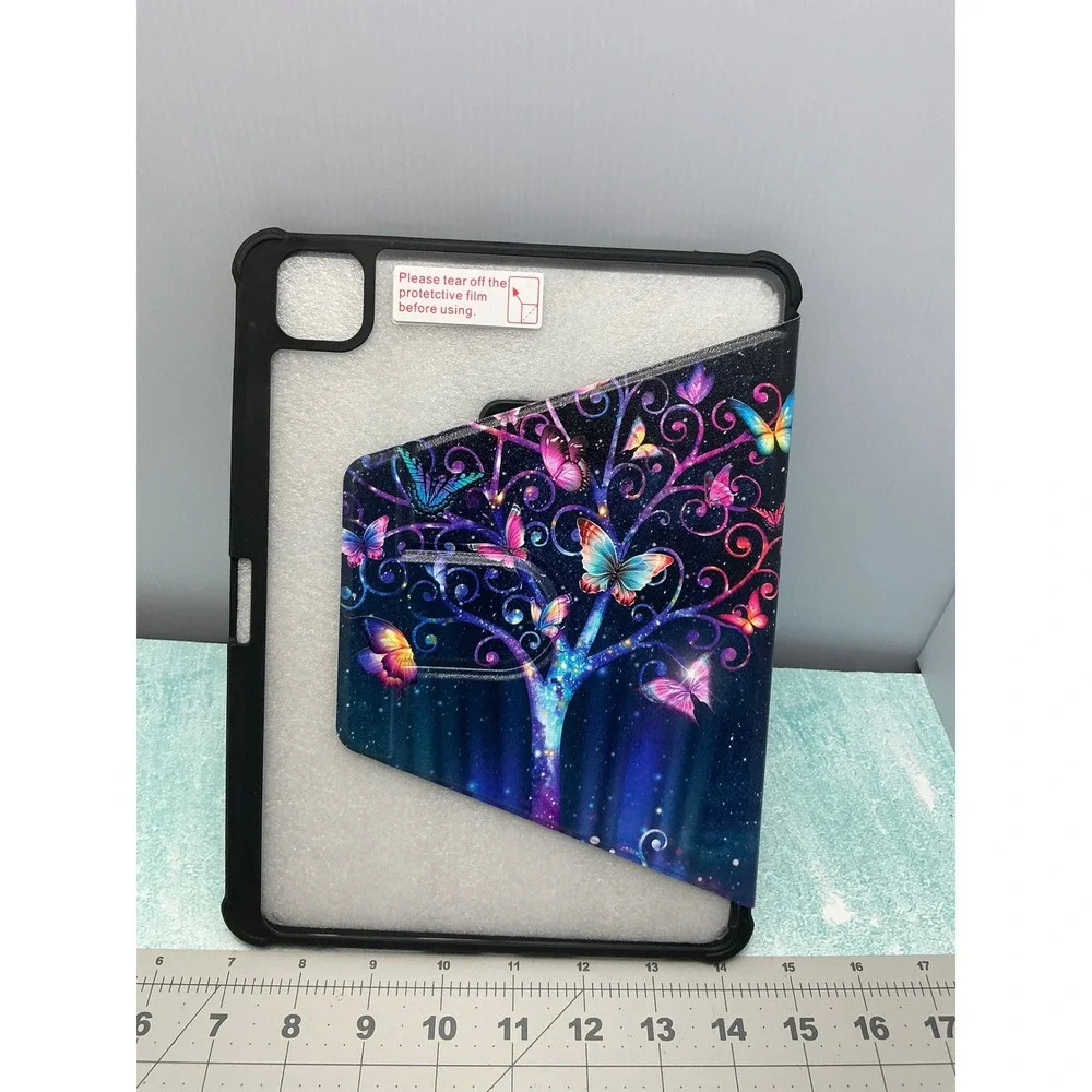 Butterfly Tree of Life Tablet Folio Case 11 Inch Galaxy Starry Sky Stand Cover